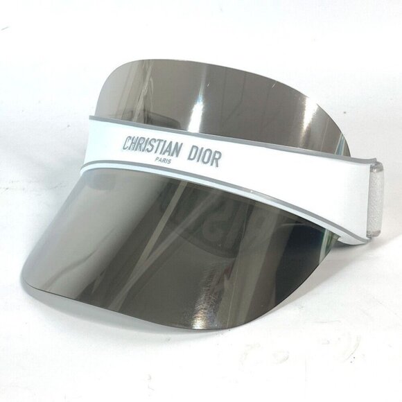 CHRISTIAN DIOR DIORCLUB logo hat visor Sun visor Plastic White - Picture 1 of 12